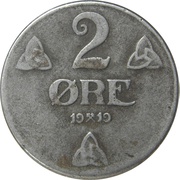 2 Øre - Haakon VII reverse image