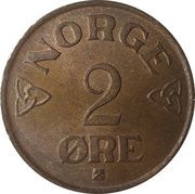 2 Øre - Haakon VII reverse image
