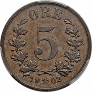 5 Øre - Oscar II reverse image