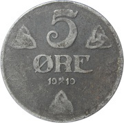 5 Øre - Haakon VII reverse image