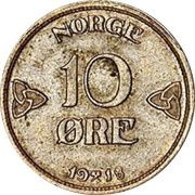 10 Øre - Haakon VII Trial strike reverse image