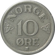 10 Øre - Haakon VII reverse image