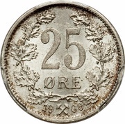 25 Øre - Oscar II, Norway, 1896-1904 reverse image