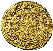 ¼ Gold Écu "with Eagle" - Louis II de Male, Belgium, 1352-1353 reverse image