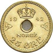 25 Øre - Haakon VII WW2 Exile Coinage reverse image