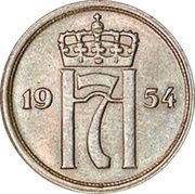25 Øre - Haakon VII Copper-nickel plated iron pattern strike obverse image