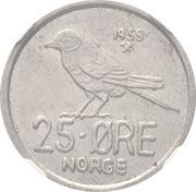 25 Øre - Olav V Trial strike reverse image