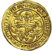 ½ Gold Écu "with Eagle" - Louis II de Male, Belgium, 1352-1353 reverse image