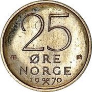 25 Øre - Olav V Trial strike reverse image