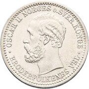 50 Øre / 15 Skilling - Oscar II obverse image