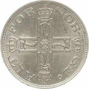 50 Øre - Haakon VII Type 2 obverse image