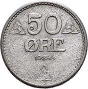 50 Øre - Haakon VII WW2 German Occupation reverse image