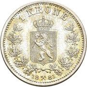 1 Krone - Oscar II, Norway, 1877-1904 reverse image