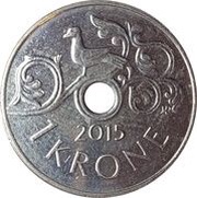 1 Krone - Harald V, Norway, 1997-2016 reverse image