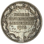 2 Kroner - Haakon VII Independence; Type 1a - large Coat of Arms, Norway, 1906 reverse image
