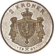 2 Kroner - Haakon VII Pattern, Norway, 1907 reverse image
