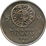 5 Kroner - Harald V Norwegian Coinage Anniversary, Norway, 1995 reverse image
