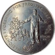 5 Kroner - Harald V 50th Anniversary - United Nations, Norway, 1995 reverse image