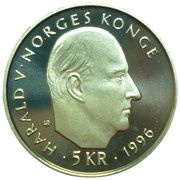 5 Kroner - Harald V Return of Nansen from the Arctic obverse image