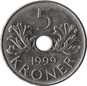 5 Kroner - Harald V, Norway, 1998-2017 reverse image