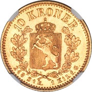 10 Kroner - Oscar II reverse image
