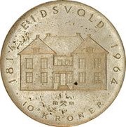 10 Kroner - Olav V Pattern, Norway, 1964 reverse image