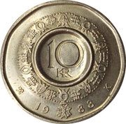 10 Kroner - Olav V, Norway, 1983-1991 reverse image