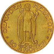 20 Kroner - Haakon VII Trial strike, Norway, 1909 reverse image