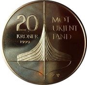 20 Kroner - Harald V Leif Ericson, Norway, 1999 reverse image