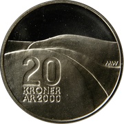 20 Kroner - Harald V Millennium, Norway, 2000 reverse image