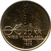 20 Kroner - Harald V Niels Henrik Abel, Norway, 2002 reverse image