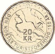 20 Kroner - Harald V 150th anniversary of DNT, Norway, 2018 reverse image