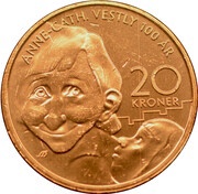 20 Kroner - Harald V Anne-Cath. Vestly, Norway, 2020 reverse image