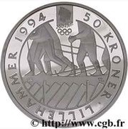 50 Kroner - Harald V 1994 Olympics in Lillehammer, Norway, 1993 reverse image