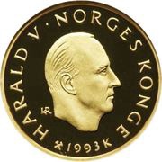 1500 Kroner - Harald V 1994 Olympics in Lillehammer obverse image