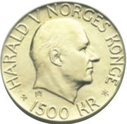 1500 Kroner - Harald V Nobel peace prize centennial obverse image