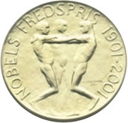 1500 Kroner - Harald V Nobel peace prize centennial, Norway, 2001 reverse image