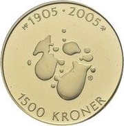 1500 Kroner - Harald V Dissolution of the Union, Norway, 2004 reverse image