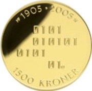 1500 Kroner - Harald V Dissolution of the Union reverse image
