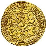 ½ Helmeted Lion - Louis II de Male, Belgium, 1365 reverse image