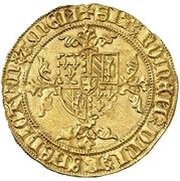 ⅔ Gold Lion - Philip the Good, Belgium, 1454-1455 reverse image