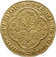 Gold Angel - Louis I of Nevers, Belgium, 1341-1346 reverse image