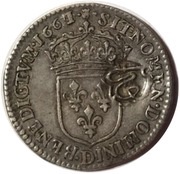 Countermarked 1⁄12 écu - Louis XIV timmin coinage under Mehmed IV, Ottoman Empire, 1670 reverse image
