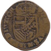 1 Duit - Philip II, Belgium, 1585-1589 reverse image