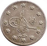 1 Kurus - Abdülhamid II "el-Ghazi" right of Toughra, Ottoman Empire, 1876-1908 obverse image