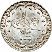 5 Kurus - Abdülhamid II "el-Ghazi" right of Toughra obverse image