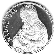 20 Diners Madonna and child Jesus, Andorra, 1985 reverse image