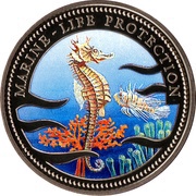 1 Dollar Sea Horse, Palau, 1995 reverse image