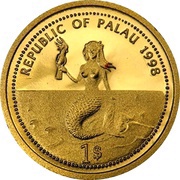 1 Dollar Sea Turtle; Gold Proof Issue obverse image