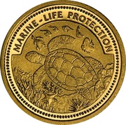 1 Dollar Sea Turtle; Gold Proof Issue reverse image